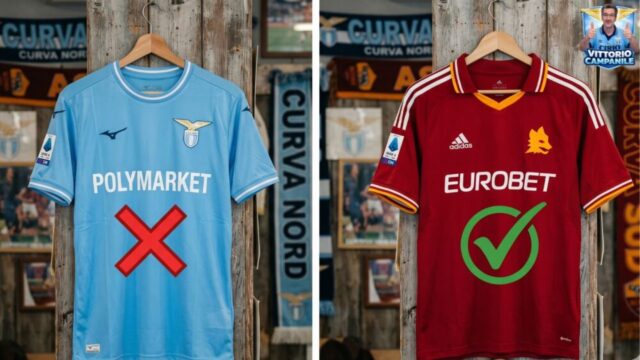 Scoppia la polemica sull’accordo Lazio-Polymarket: critiche politiche e confronto con altri sponsor in Serie A.