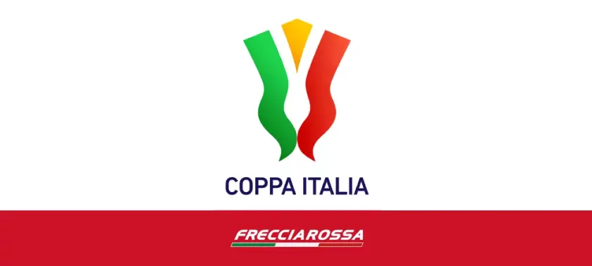 Trofeo della Coppa Italia con sfondo biancoceleste.