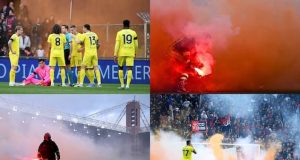 Genoa – Lazio: fumogeno dagli spalti colpisce Mandas, partita sospesa per qualche minuto Genoa - Lazio: fumogeno dagli spalti colpisce Mandas, partita sospesa per qualche minuto