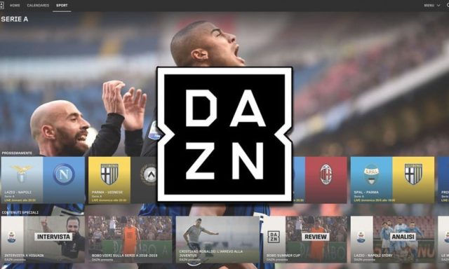 Logo DAZN sovrapposto a schermata di streaming: simbolo della lotta contro la pirateria online.