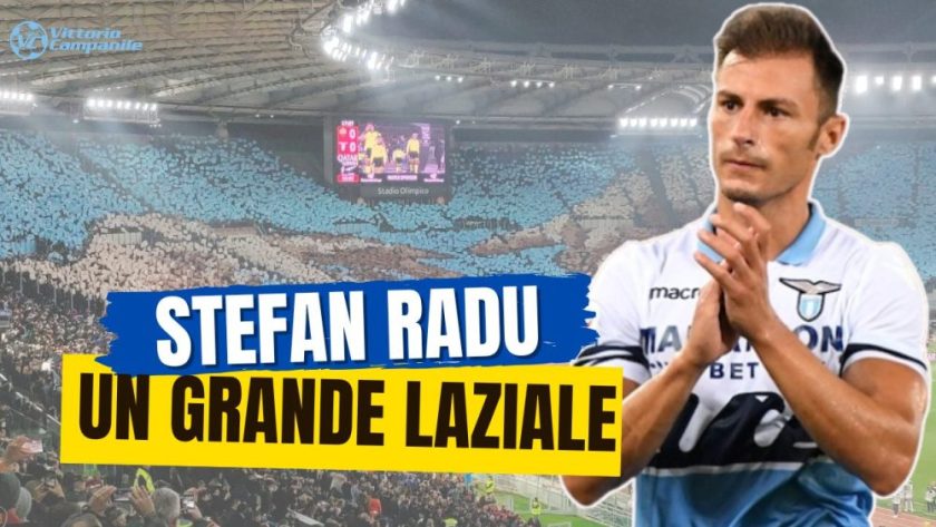 Stefan Radu con la fascia da capitano durante una partita all’Olimpico, simbolo di fedeltà alla Lazio.