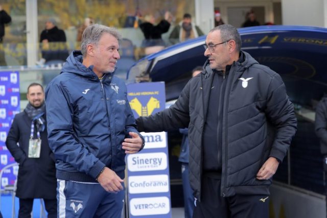 Maurizio Sarri e Marco Baroni a confronto nella sfida Lazio-Torino