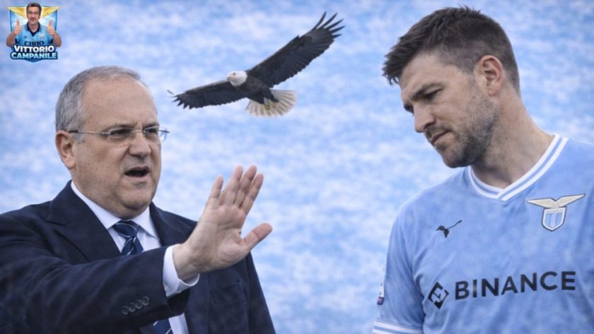 Alessio Romagnoli difensore Lazio concentrato durante una partita di Serie A allo Stadio Olimpico focus calciomercato