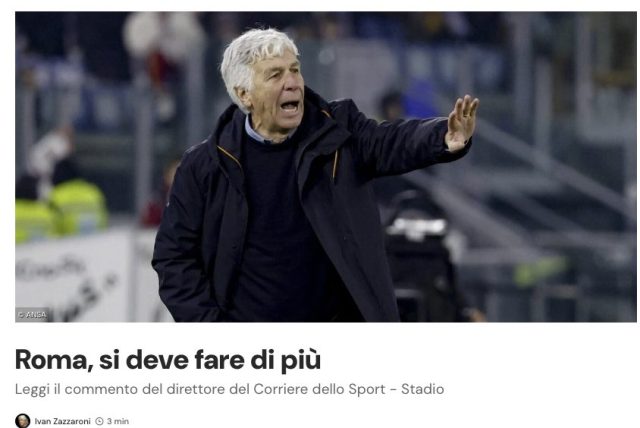 Prima pagina del Corriere dello Sport dedicata alla Roma e alla Champions League