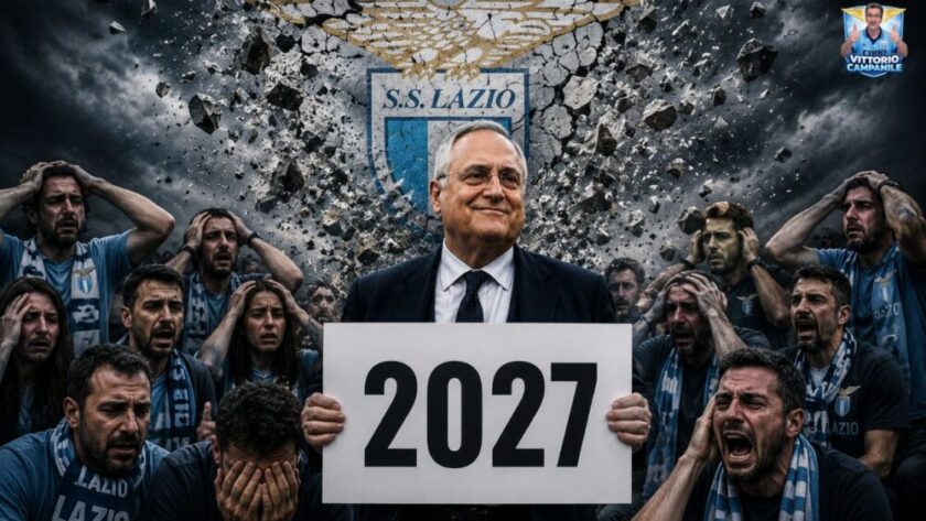 Una bandiera degli Stati Uniti d'America accostata allo stemma della Lazio