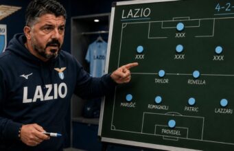 Lazio, vince Gattuso in amichevole: allarme Nuno Tavares Gennaro Gattuso a bordo campo durante l'amichevole della Lazio