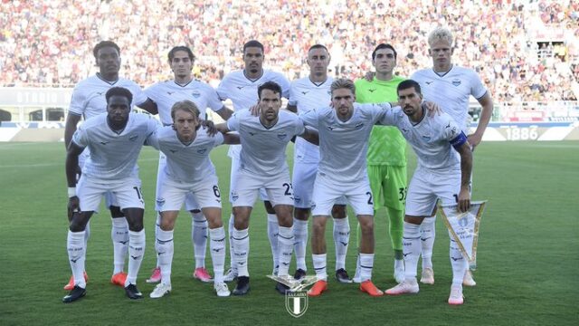 Davide Frattesi e Christos Mandas festeggiano la vittoria in Bologna Lazio 0-1