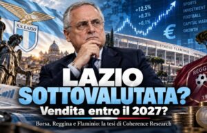 «La Lazio è l’asset sportivo più economico al mondo»: un investitore scommette sulla vendita entro il 2027 Coherence Research definisce la Lazio uno degli asset sportivi più sottovalutati e ipotizza una vendita entro il 2027. Reggina e Flaminio i possibili catalizzatori.