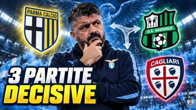 Parma, Sassuolo e Cagliari in nove giorni: per la Lazio sarà un test decisivo sulla profondità della rosa, il turnover e la gestione di Gattuso. Parma, Sassuolo e Cagliari in nove giorni: per la Lazio sarà un test decisivo sulla profondità della rosa, il turnover e la gestione di Gattuso.